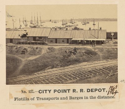 City Point Railroad Depot by A.J. Russell