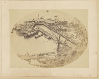 Lower Wharf, Belle Plain, USMRR Construction Corps. May 16, 1864 by A.J. Russell