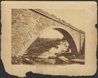 No. 302. Perspective View Union Arch, Washington Aqueduct Built by General M.C. Meigs, Span 220 feet. March 1864 by A.J. Russell