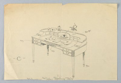 Design for Semi-Circular Writing Table 