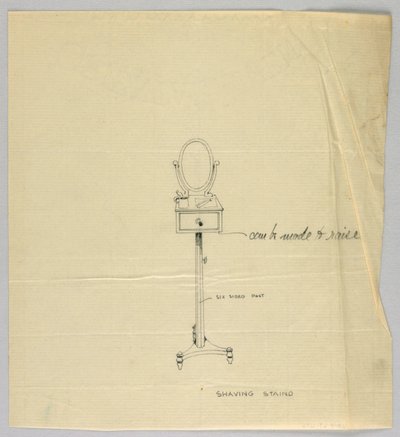 Design for Shaving Stand with Oval Mirror by A.N. Davenport Co.