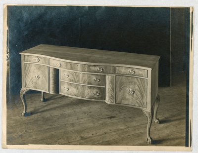 Design for Sideboard with Four Legs and Tri-Partite Front by A.N. Davenport Co.