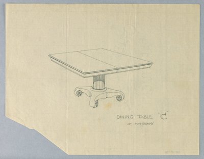Design for a Dining Table "C" of Mahogany by A.N. Davenport Co.
