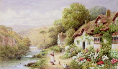 Cottages by a Stream by A.N. Glover