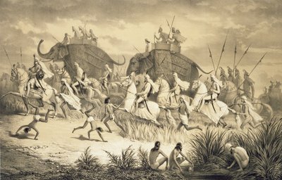 Cavalcade of Sikh Chieftains on Elephants, from 