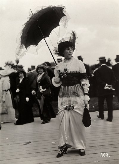 Fashion at the Races: A Female Spectator at the Journée des Drags, Auteuil, France by A. Calavas