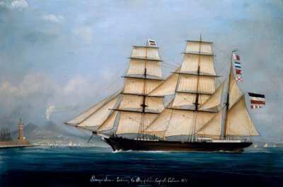 Barque Sirene Entering the Bay of Naples, Capt. A. Calliess by A. Calliess