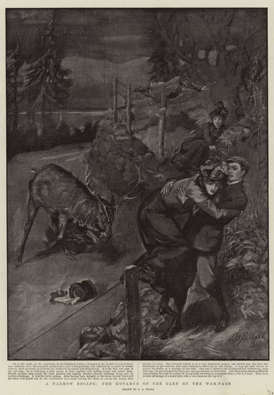 A Narrow Escape, the Monarch of the Glen on the War-Path by A. G. Small