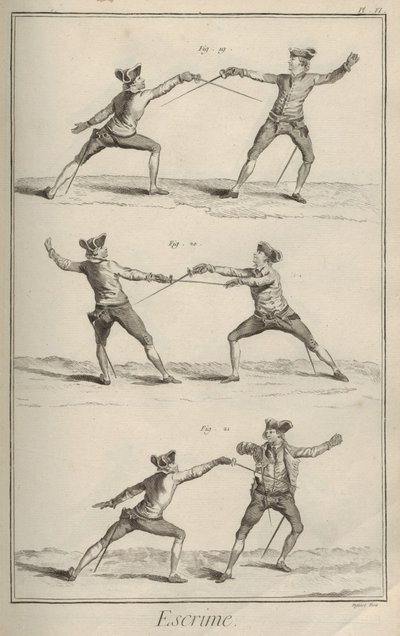 Fencing. From Encyclopédie by Denis Diderot and Jean Le Rond d