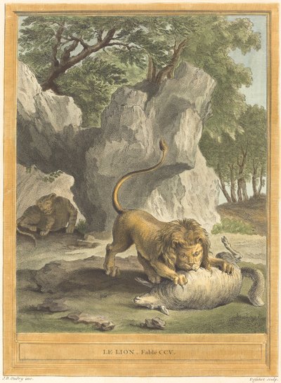 The Lion by A. J. de Fehrt after Jean Baptiste Oudry
