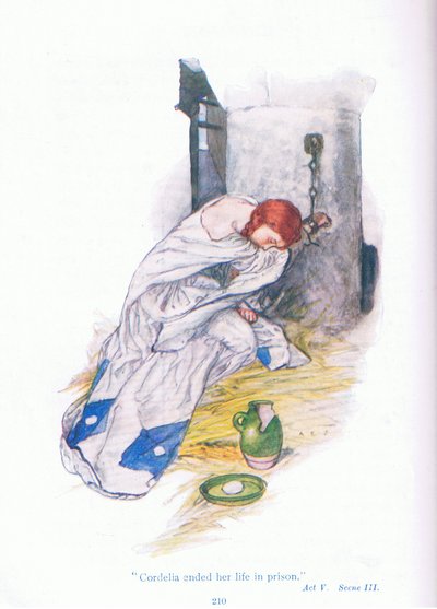 Cordelia ended her life in prison (King Lear), from Tales from Shakespeare pub. by Ward Lock & Co Ltd by A. Jackson