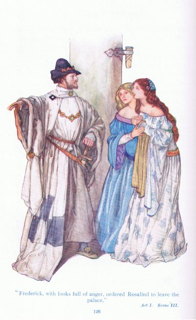 Frederick with looks of anger, ordered Rosalind to leave the palace (As You Like It) by A. Jackson