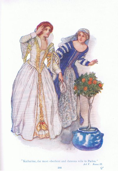 Katherine the most obedient and duteous wife in Padua (The Taming of the Shrew), from Tales from Shakespeare pub. by Ward Lock & Co Ltd by A. Jackson
