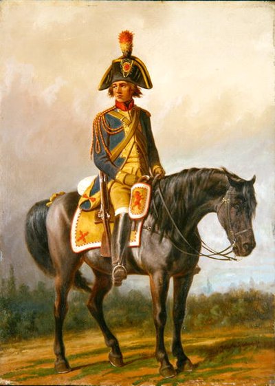 A Police Officer of the United Belgian States Mounted on a Horse by A. Jules Van Imschoot