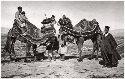 Pilgrims with their camels on their way to Karbala, Iraq, 1925 by A. Kerim