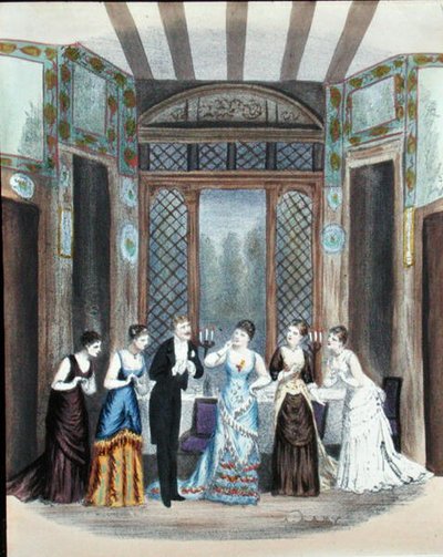 Scene from an operetta, c.1870-80 by A. Lamy