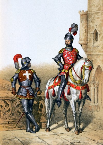 Captain of the archers in Paris and a cavalier, 15th century, 1887 by A. Lemercier