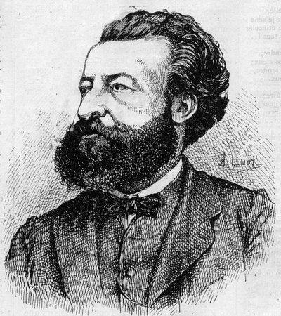 Portrait of Ulrich de Fonvielle (1833-1911), French journalist and literator - Engraving by Lemot of 1870 by A Lemot