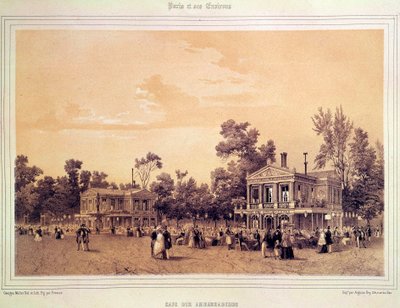 View of the Cafe des Ambassadeurs on the Champs Elysees in Paris by A Provost