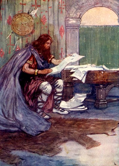 Alfred found much pleasure in reading, 9th century, 1905 by A. S. Forrest