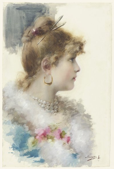 Bust of a Young Woman, Profile to the Right by A. Salanti