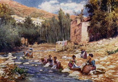 Granada, Villas on the Banks of the River Darro by A. Trevor Haddon