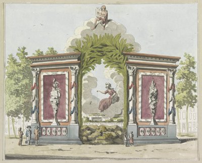 Arts and Sciences, Decoration on the Noordermarkt, 1795. Ten Plates of the Decorations at the Alliance Festival in Amsterdam in 1795 by A. Verkerk