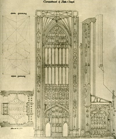 Architectural Drawing: Compartment of Anti Chapel, 1833-1834, 1906 by A. W. N. Pugin