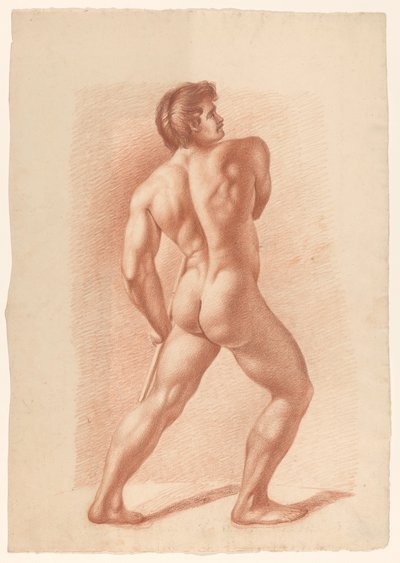 Standing Male Nude, Seen from the Back by A. Waterloo (attributed to)