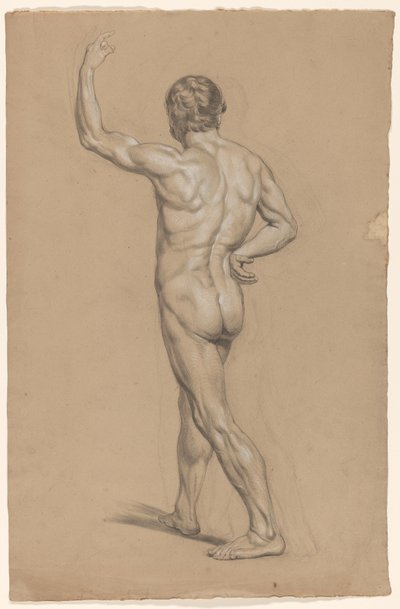 Standing Male Nude, Seen from the Back by A. Waterloo (attributed to)