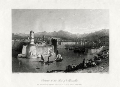 Entrance to the Port of Marseilles, France, 1875 by A. Willmore