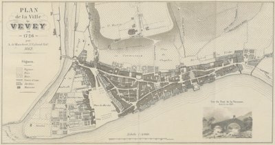 Plan of the City of Vevey in 1726 by A. de Mandrot