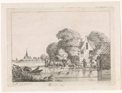 Fisherman and a Woman in Front of a House by A. van de Velde