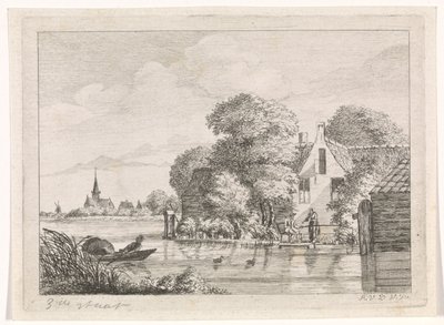 Fisherman and a Woman in Front of a House by A. van de Velde