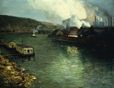Evening, Factories on the River by Aaron Henry Gorson