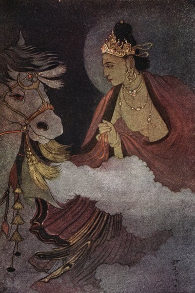 Departure of Prince Siddhartha, illustration from 
