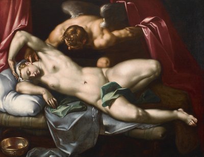 Cupid Visiting Psyche at Night by Abraham Bloemaert