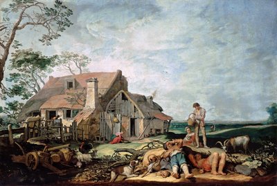 Landscape with Peasants Resting, Tobias and the Angel by Abraham Bloemaert