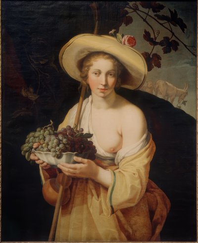 Shepherdess with Grapes by Abraham Bloemaert