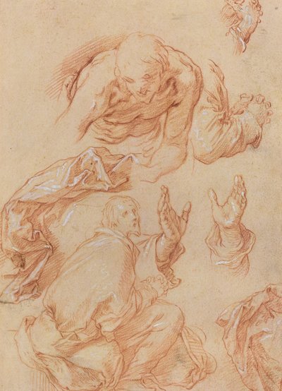 Studies of Hands and Bending Figures by Abraham Bloemaert