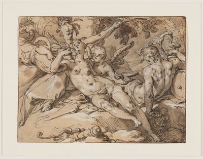 Venus and Bacchus (Without Ceres and Bacchus Venus would Freeze) by Abraham Bloemaert