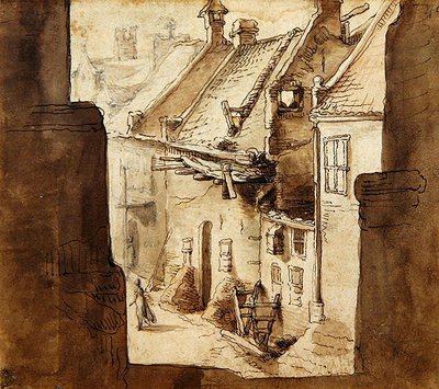 View from Ramparts into an Alley by Abraham Bloemaert