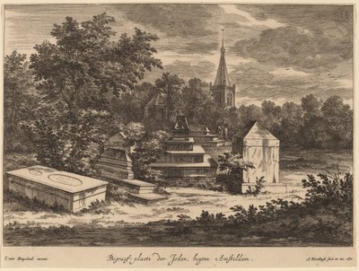 Jewish Cemetery outside Amsterdam by Abraham Blooteling after Jacob van Ruisdael