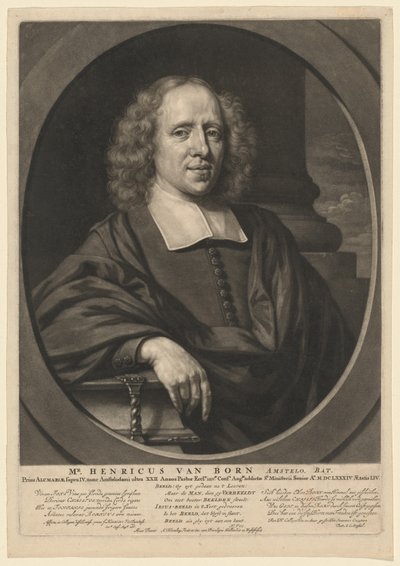 Mr. Henricus van Born by Abraham Blooteling, after Nicolaes Maes