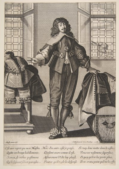 A Valet Putting Away the Luxurious Clothes of His Master by Abraham Bosse