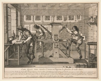 The Printers in their Workroom, from series of Artists in their Studios by Abraham Bosse