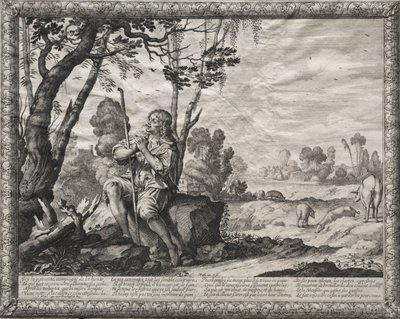 The Prodigal Son: The Prodigal Tending the Pigs by Abraham Bosse