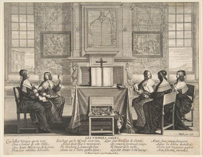 The Wise Virgins Conversing, ca. 1635 by Abraham Bosse