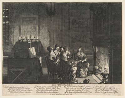 The Wise Virgins Resting Whilst Awaiting the Arrival of The Husband by Abraham Bosse