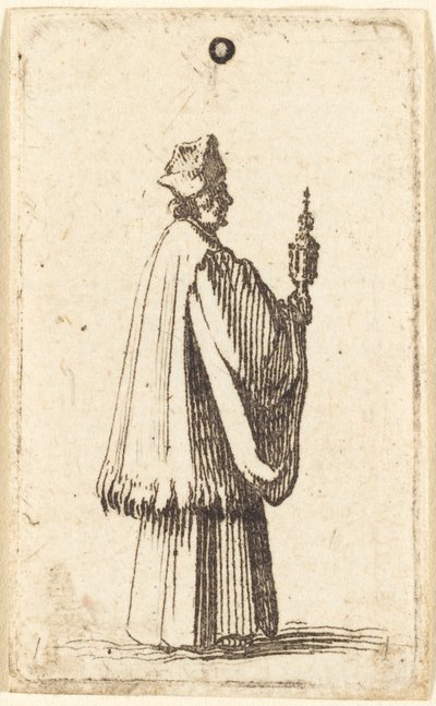 Priest Carrying the Holy Sacrament of the Eucharist by Abraham Bosse or Jacques Callot
